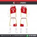 CHAMPIONS RED WHITE FULL SET WITH SLEEVES  BASKETBALL UNIFORMS