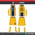 CHAMPIONS GOLDEN YELLOW  FULL SET WITH SLEEVES  BASKETBALL UNIFORMS
