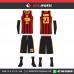 RED BLACK BROAD  FULL SET WITH SLEEVES  BASKETBALL UNIFORMS