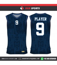 CHIPPED DOTS NAVY   BASKETBALL UNIFORMS