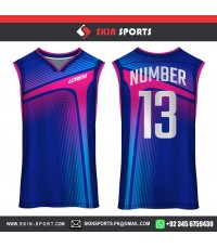 PINK BLUE LINED   BASKETBALL UNIFORMS