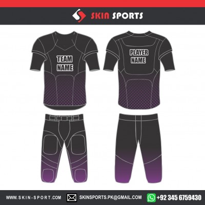 Purple Flow With Black Stripes  American Football Uniforms 