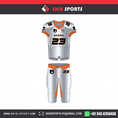 White orange American Football Uniforms 