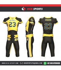 YELLOW BLACK  American Football Uniforms 