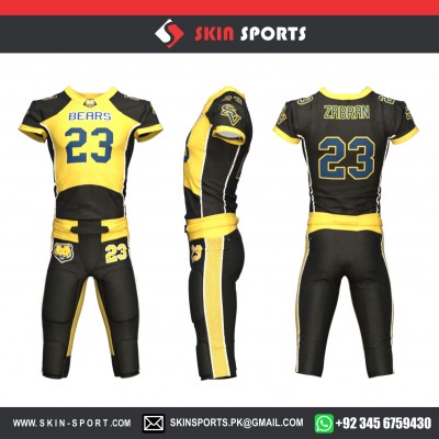 YELLOW BLACK  American Football Uniforms 